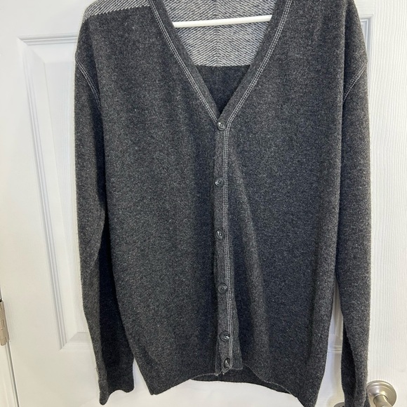 daniele blasi men’s gray button down sweater made in Italy 80% wool size L - Picture 10 of 11